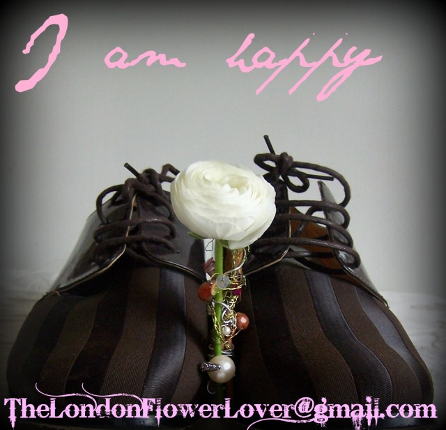 I am happy shoes and flowers